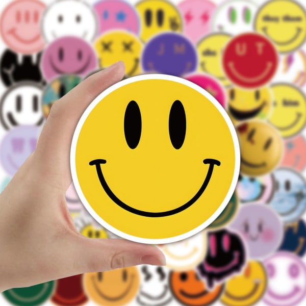 50 söta smiley Positiva glada symboler Vattentäta vinyldekaler Dekaler Vackert leendeklistermärke för scrapbooking Ordina-
