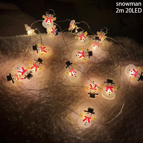 Snømann juletrepynt Julenissen LED-lys KLB