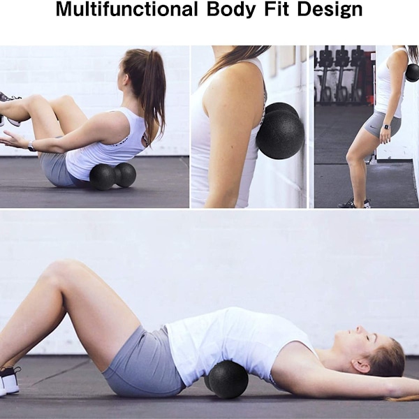 Set med 3 fascia-rullar, fascia-boll, twinball-massageboll för yoga KLB