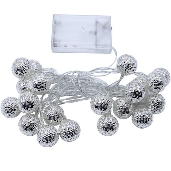 Led lyskæde - 5 meter | Ikke-batteridrevet med AC-stik | 50 varmt hvide LED'er | Orientalske kugler