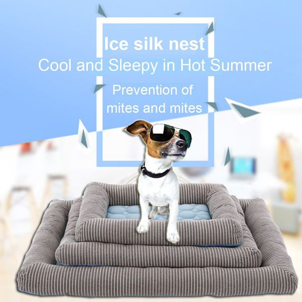 Sommer Cool Feeling Pet Kennel Ice Silk Pad til hunde S(17x13x1.2) KLB