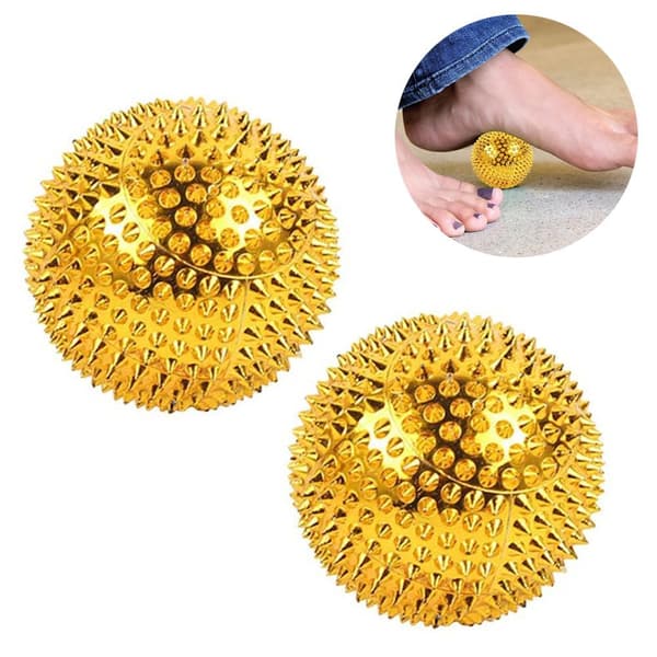 2 massagebolde til afslappende og beroligende massage eller som guld 3,2 cm