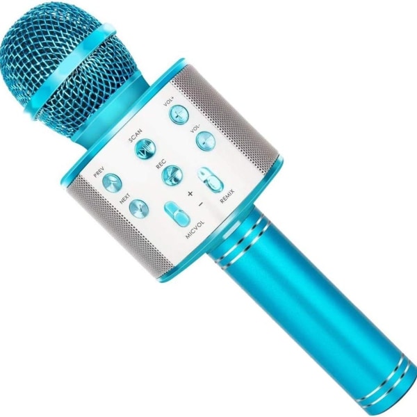 Bluetooth trådlös karaokemikrofon med flerfärgad LED, blå KLB