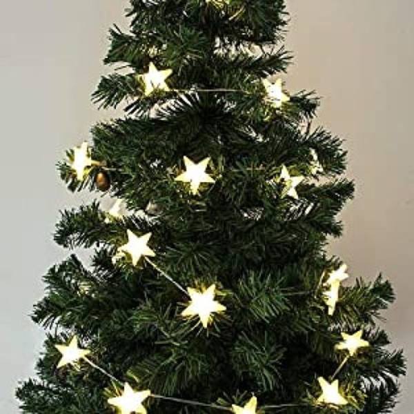 LED-julelys stjerner 30 stk. batteridrevet for fest, hage,