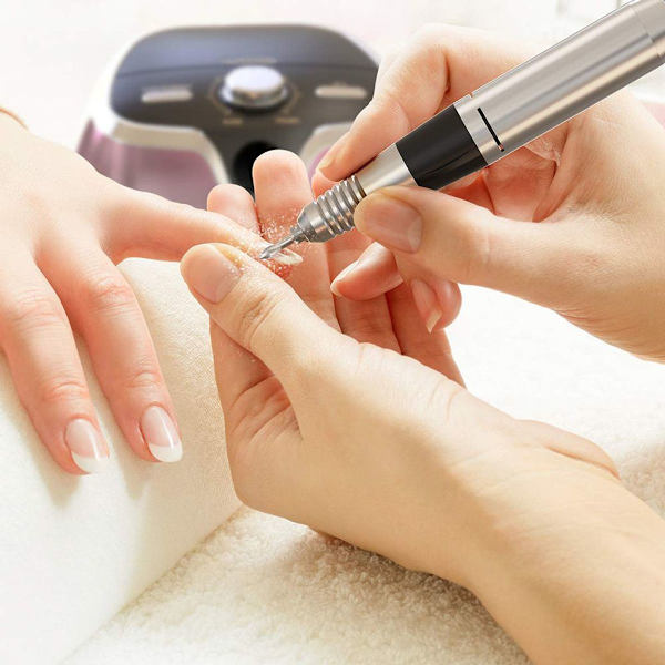 Elektrisk nagelfil 35 000 varv/min för gelnaglar, gör-det-själv-manikyr-pedikyrsats med 6 tillbehör KLB