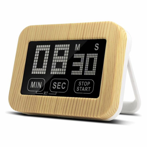 Køkken Timer, Digital LCD Display, med Stærk Magnetisk Stativ, Tæller Ned, Alarmur og Timerfunktion til Træningsstudie