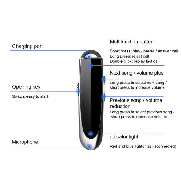 Uusi Bluetooth-kuuloke V4.1 Langaton kuuloke Bluetooth Musta