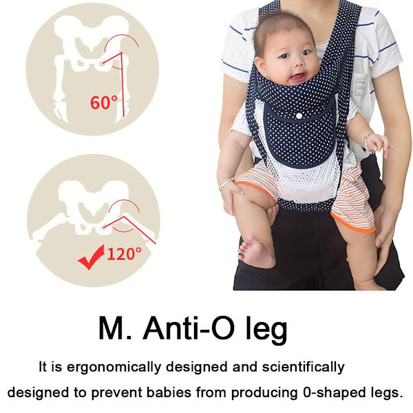 Baby Carrier med justerbart hofte sete, dekket baby carrier, Wavelet Dot Fabric Style KLB
