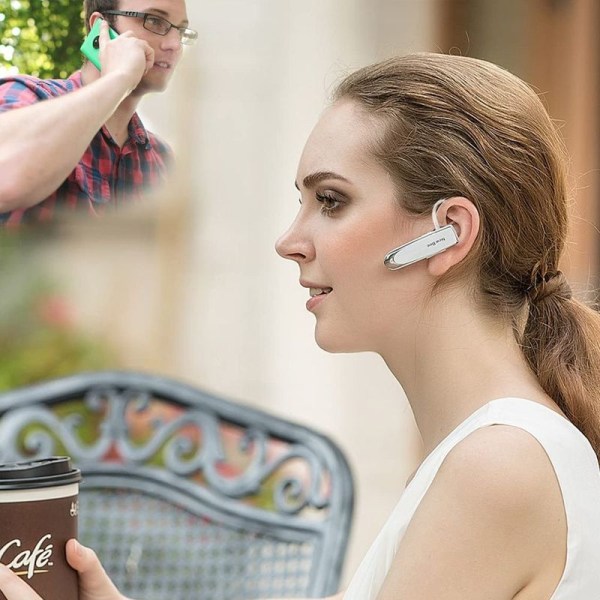 Bluetooth-ørepropper V5.0 Trådløst håndfri headset 24 timer Hvit