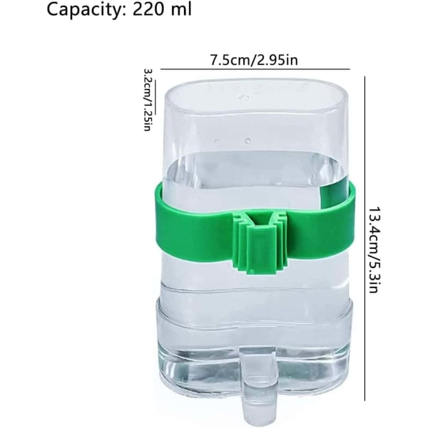 4 stk. Automatisk Vanddispenser til Dyr Vanddispenser Transparent Plast Automatisk Fugledrikker Fuglefoder til Små Dyr Fuglebur