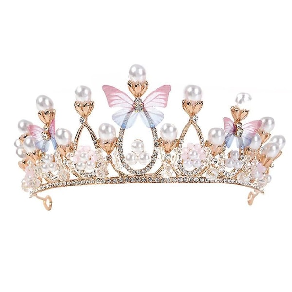 Prinsessetiaraer for jenter, bursdagskrone for jenter, sommerfuglprins KLB