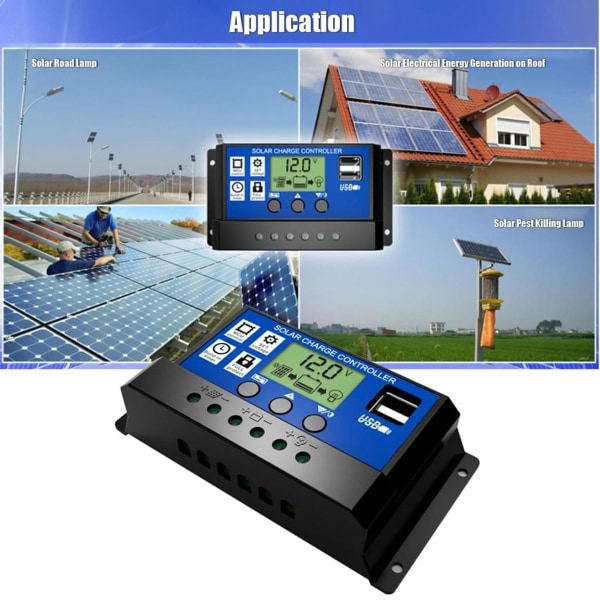 30A solpanelskontroll HD LCD batteriladdningskontroll Intelligent kontrollenhet KLB