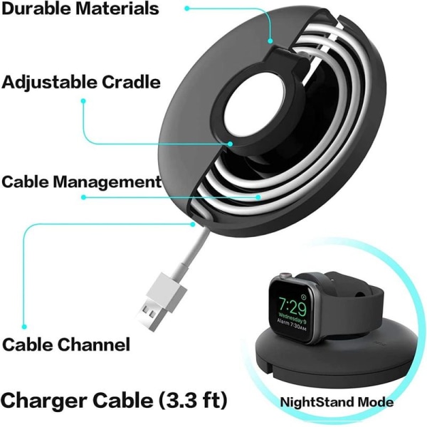 Oplader ikke inkluderet Kompakt opladningsstation til Apple Sort