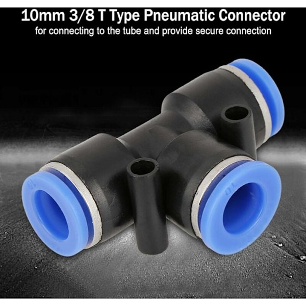 PE 3-tie pneumaattinen liitin 10 kpl T-liitos työntöliitin ilmaletkun liitokseen 4mm-16mm OD letkun putkiliittimet (koko: PE-4) KLB