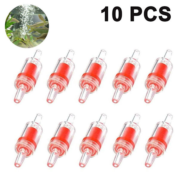 10 st akvarieluftpump backventil röd KLB