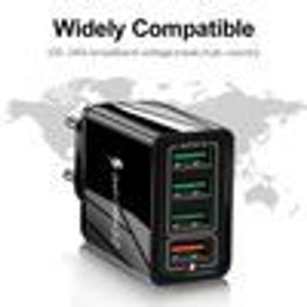 5V/3.1A Strømadapter Oplader Hurtig Oplader Strømforsyning 4-Port USB QC 3.0