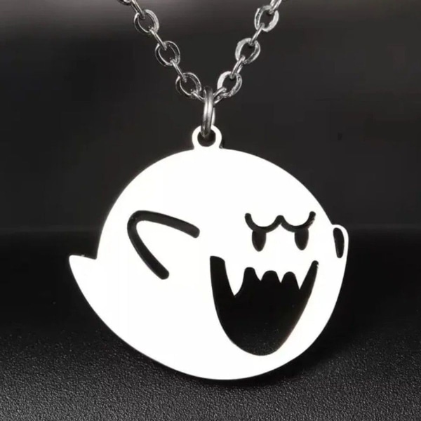 Super Mario Buhu Boo Buu Ghost Ghost Anime Manga Cosplay Kæde Halskæde Sølv8 KLB