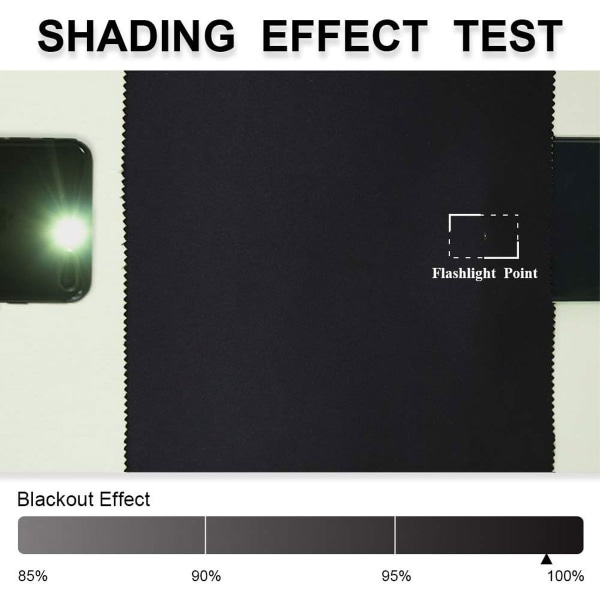 Pitch black solid termisk isoleret ringmærke mørklægningsgardin