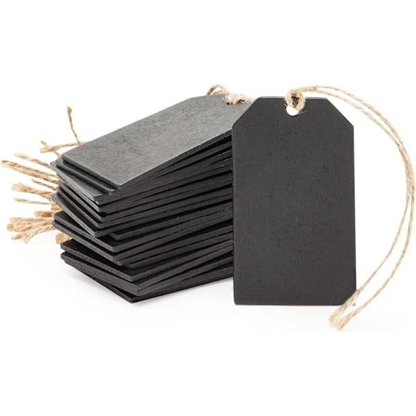 Presentkort i kraftpapper, 9x5 cm, 12 st + jute