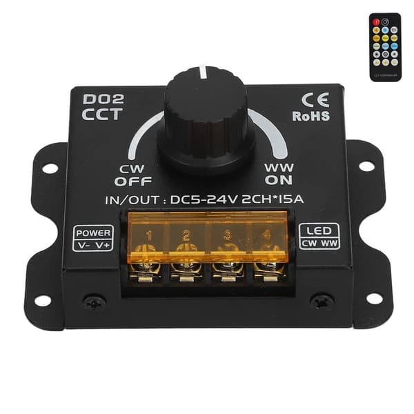 LED-dimmer, 2 kanaler, 360 graders encoder, fargetemperatur KLB