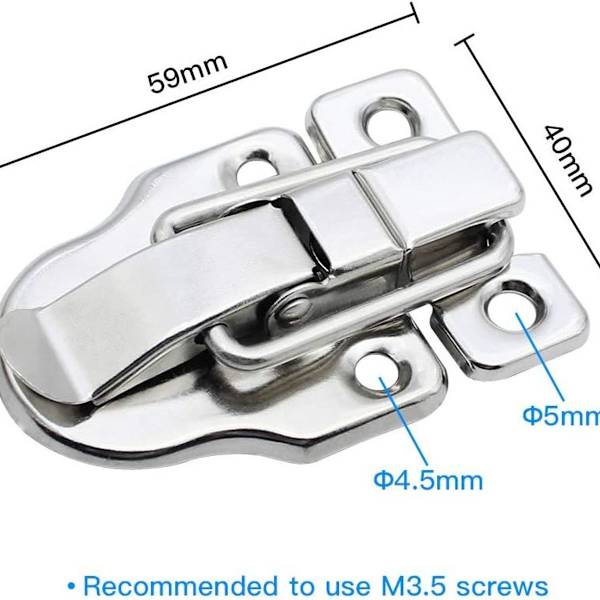 Set med 8 stängningslås i metall med spak