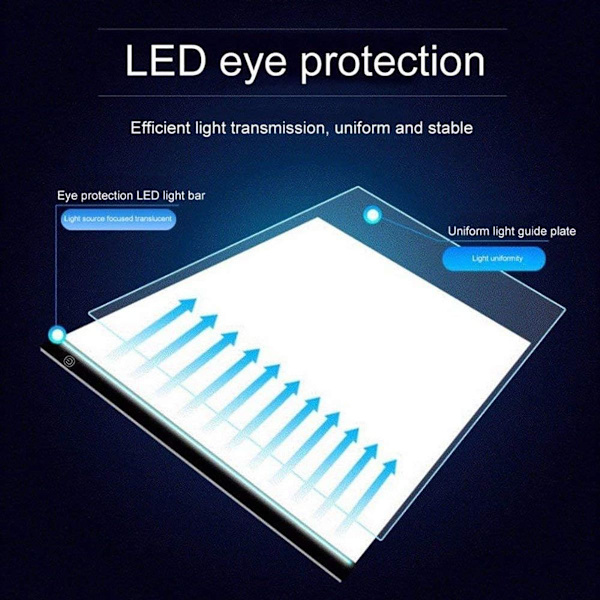 LED-valopöytä lapsille ja aikuisille, säädettävä kirkkaus, KLB:lle