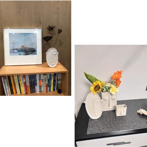 Keramisk vase moderne kunst kvinner abstrakt hode blomster vase