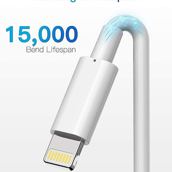 3-pakkaus iPhone 2M latauskaapeli MFI-sertifioitu Lightning