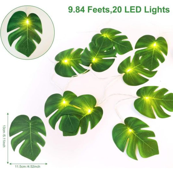 Justdolife LED-ljusslingor Monstera Ljusslingor 2 m Bladljus