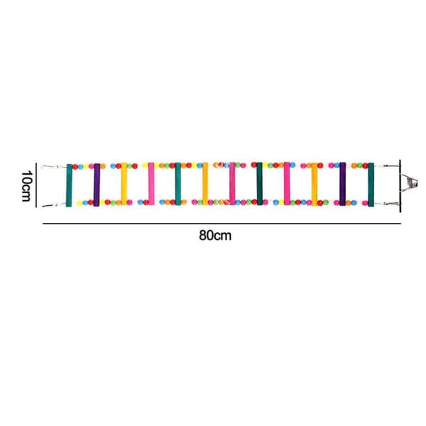 Regnbågspapegojastege Flexibel Trä 80cm(12 stegar) KLB