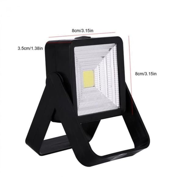Solcellelys COB LED Campingteltlys Utendørs Bærbar Spotlight (Svart)
