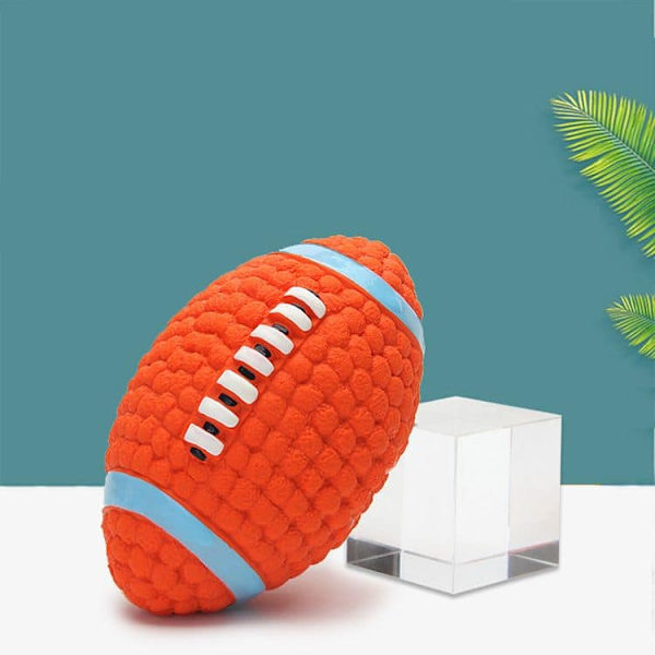 Rugby-pallo koirille | Koiran lelut äänellä - 14*8 cm | Koiran pallo äänellä | Piipaava koiran lelu | Purulelut