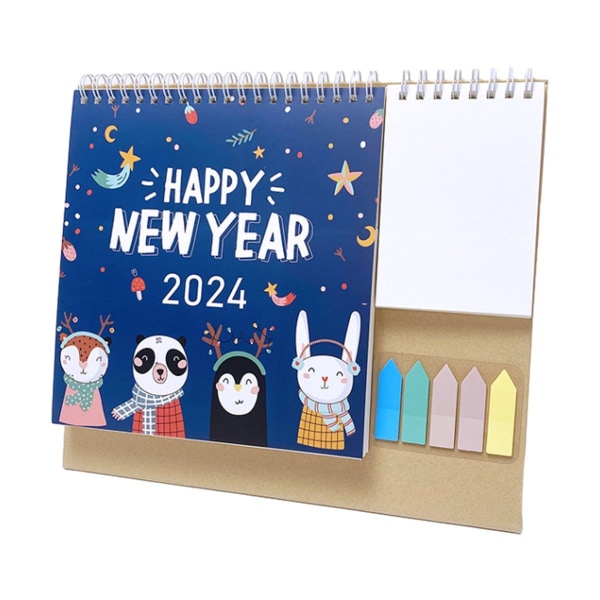 Skrivebords kalender 2024 Januar 2024-Desember 2024 12 Månedlig Wan Style1 KLB