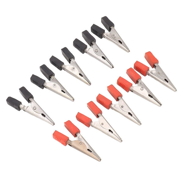 20-pack krokodilklämmor röda och svarta 1 cm öppning elektriska KLB