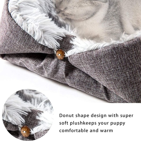 Katteseng, vaskbar fluffy kattematte - 2-i-1 myk sofaseng