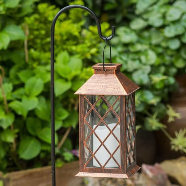 Solcelle lanterne solcelle lanterne til udendørs LED have lanterne sollampe med stearinlys KLB