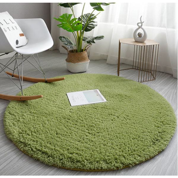 Beige pyöreä kylpymatto Ø 60 cm Vihreä Yksivärinen pehmeä karitsan sametti pyöreä matto makuuhuoneen olohuone tatami lattiamatto kelluva ikkunan peite