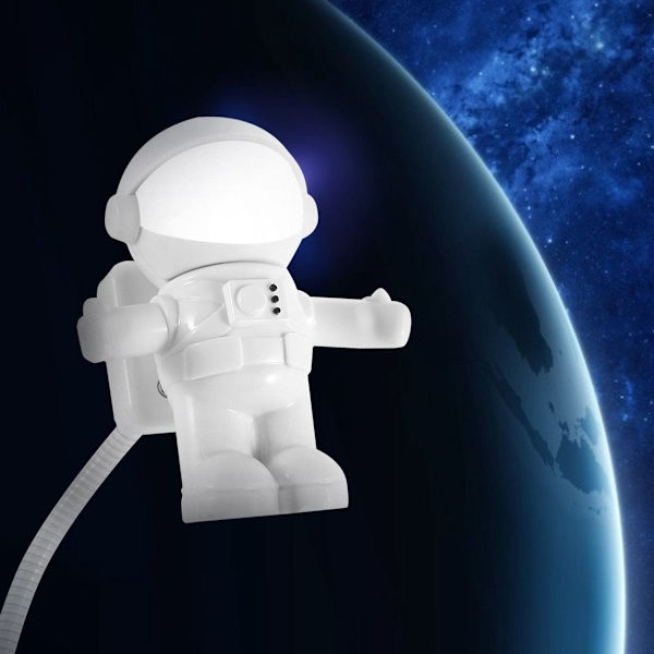 Bärbar tecknad astronaut USB LED-lampa flexibel KLB
