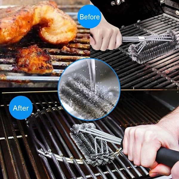 Grillbørste, rustfrit stålbørste, rengøringsbørste, rengøring,