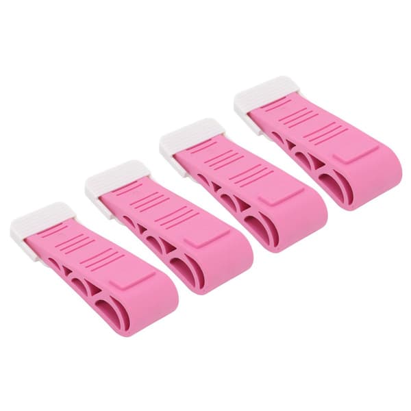 4 stk rosa dørstopper i gummi, sikkerhetskile KLB