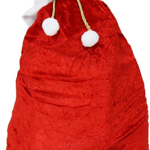 Iso punainen sametti joululahjapussi, 1 kpl. KLB