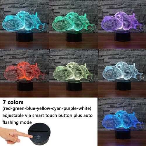 Easehome 3D Illusion Lampe LED Natlampe, Optisk 3D Illusion Lamper Bordlampe