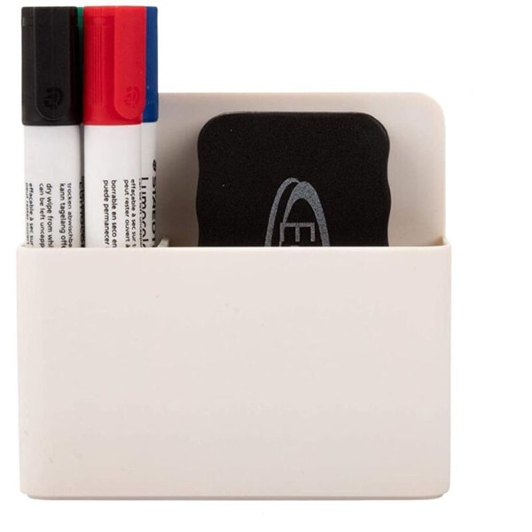Magnetisk pennhållare, whiteboard-markeringshållare, bestående av 2 fack med whiteboard