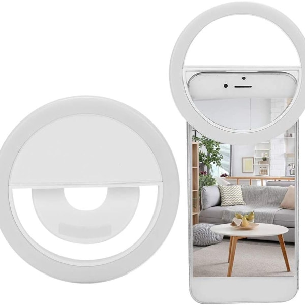 LED-ringlys for smarttelefoner, nettbrett og sminkebord