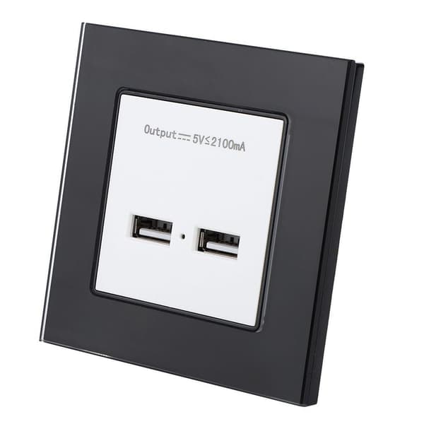 Seinäteline, virtapistokeadapteri, seinäkiinnitys, kaksois-USB-adapteri KLB