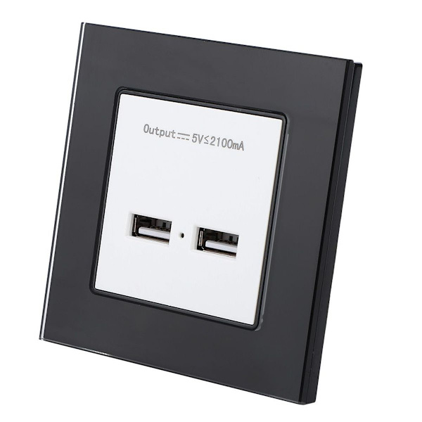 Väggladdare, strömadapter, väggmontering, dubbel USB-adapter KLB