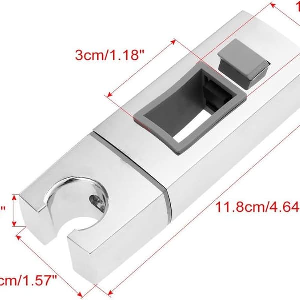 Skyve skinne dusjholder 18x30mm Rektangulær Krom ABS Hånddusjholder for