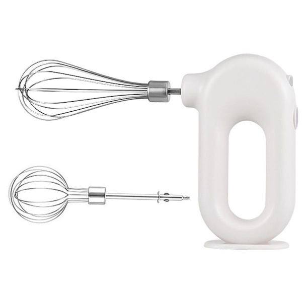 Husholdnings trådløs elektrisk håndmixer, USB genopladelig, hvid KLB