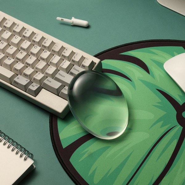 Ergonomisk lotusbladsmusmatta med transparent handledsstöd