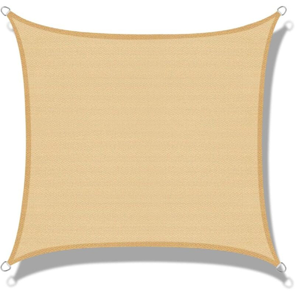 Skygge sejl (HDPE) Rektangulær 2,5 x 3m Sand Beskyttelse mod UV-stråler til Terrasse Camping Udendørs Have KLB
